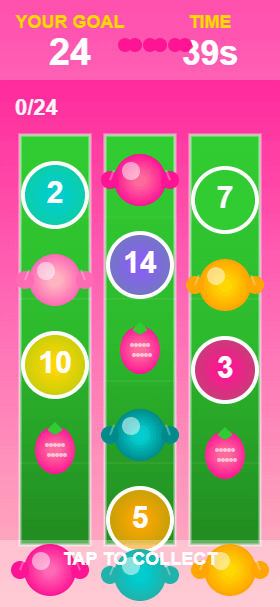 Caramel Carmel jeu math avec bonbons et fruits